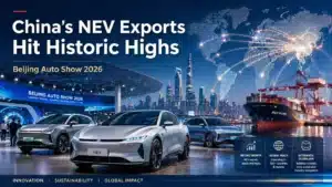 Auto China 2026 Beijing Auto Show highlighting China NEV exports