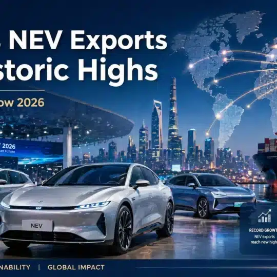 Auto China 2026 Beijing Auto Show highlighting China NEV exports